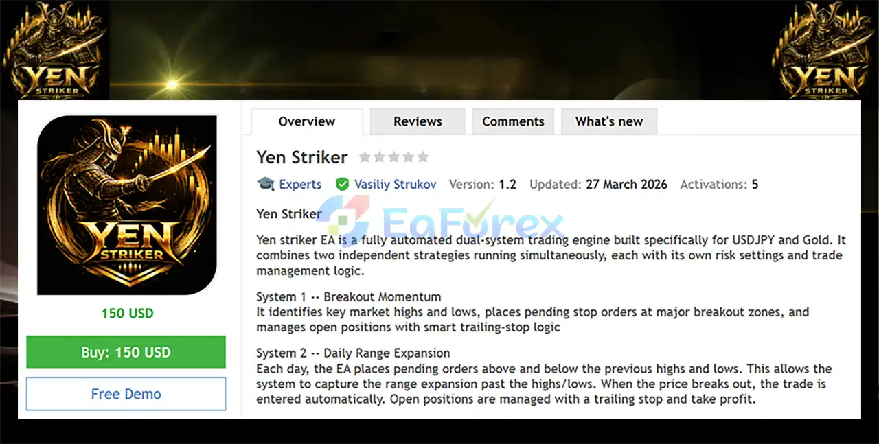 Yen Striker EA MT5 Overview