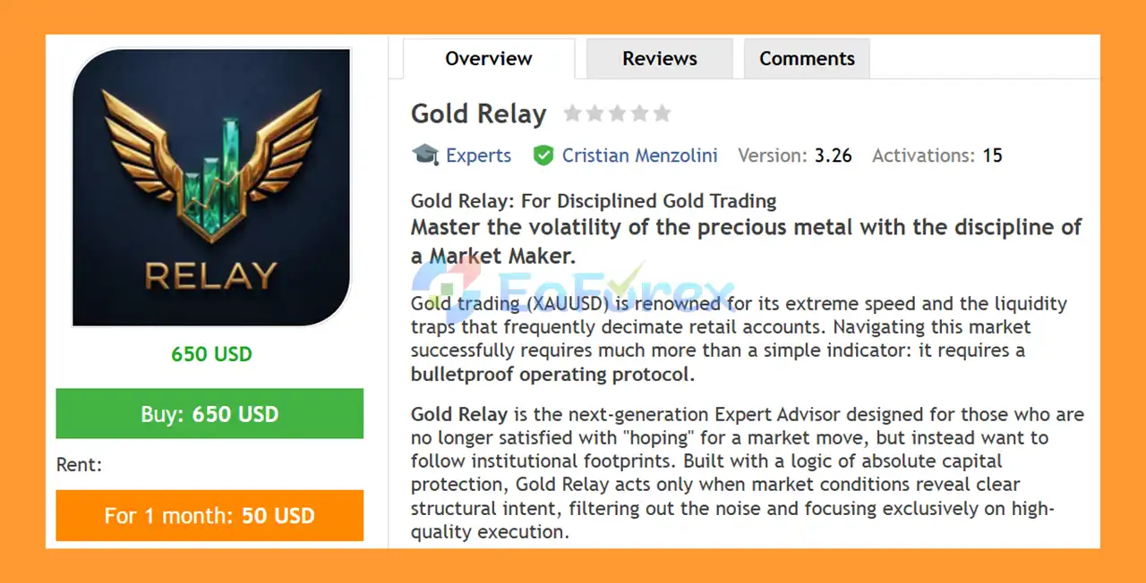 Gold Relay EA MT5 Overview
