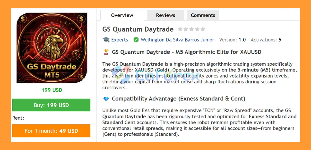 GS Quantum Daytrade EA MT5 Overview