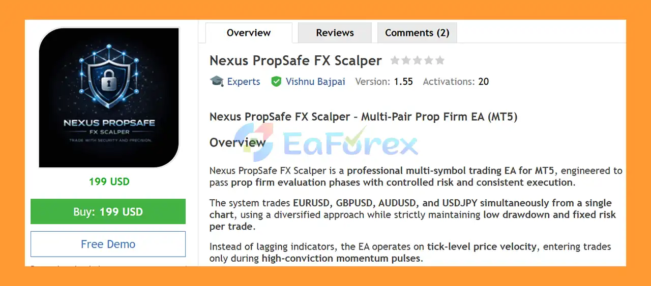 Nexus PropSafe FX Scalper EA MT5 Overview