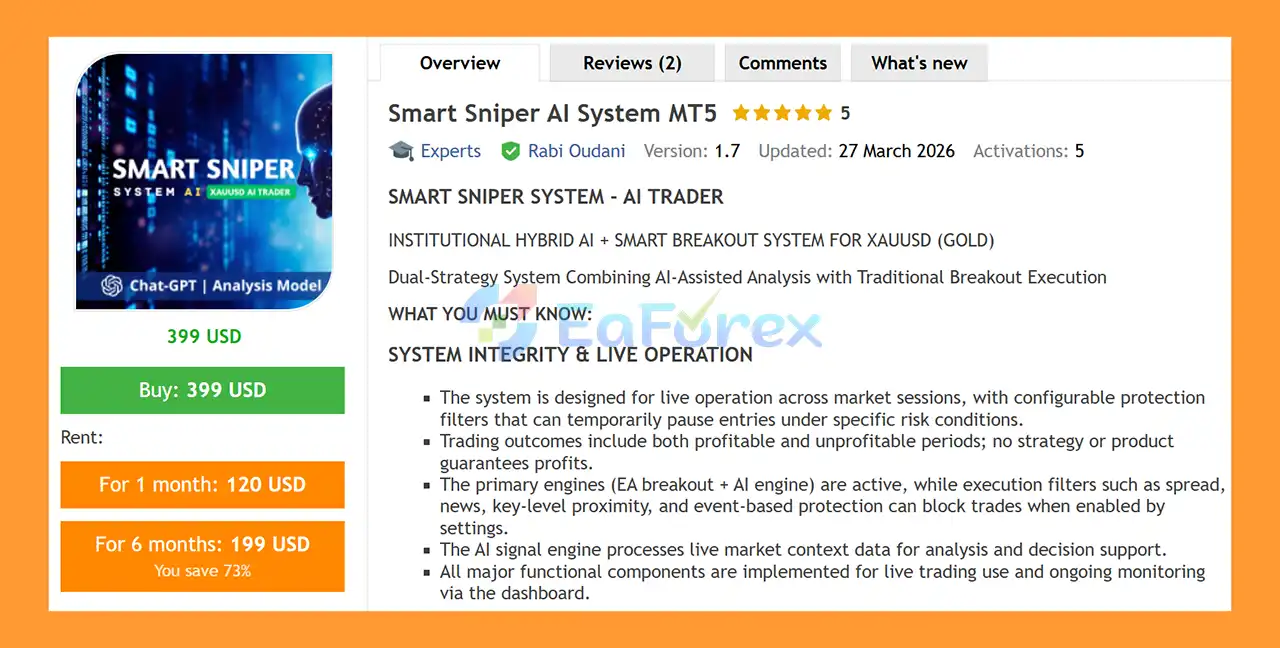 Smart Sniper AI System MT5 Overview