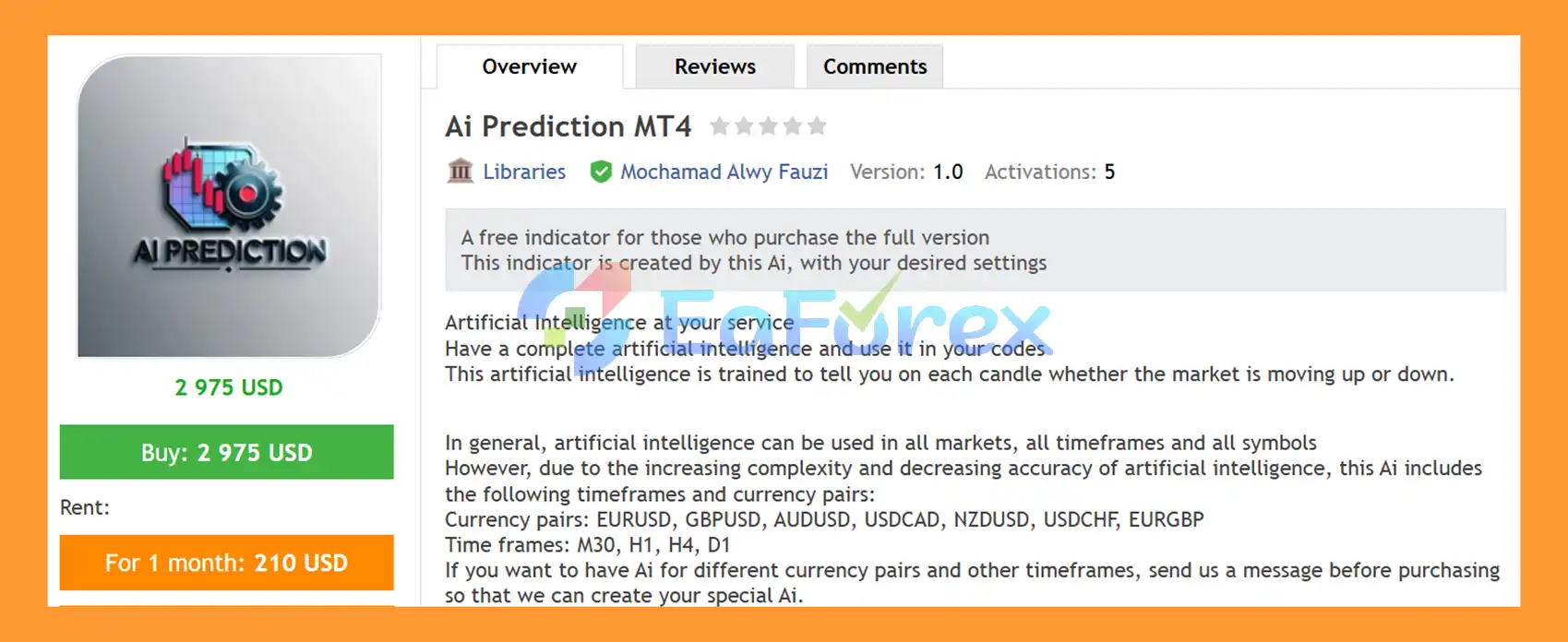 Ai Prediction MT4 Overview