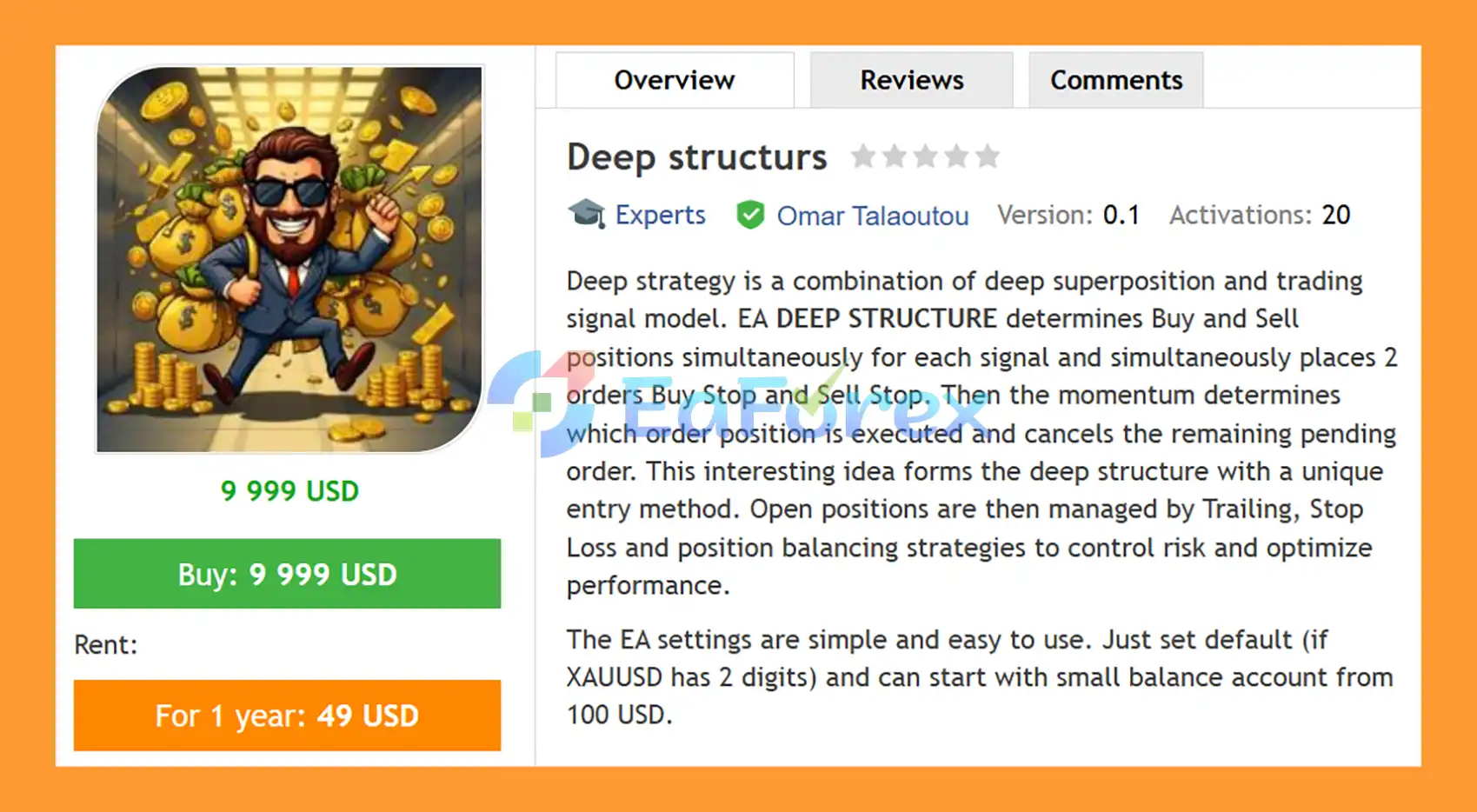 Deep Structurs EA MT4 Overview