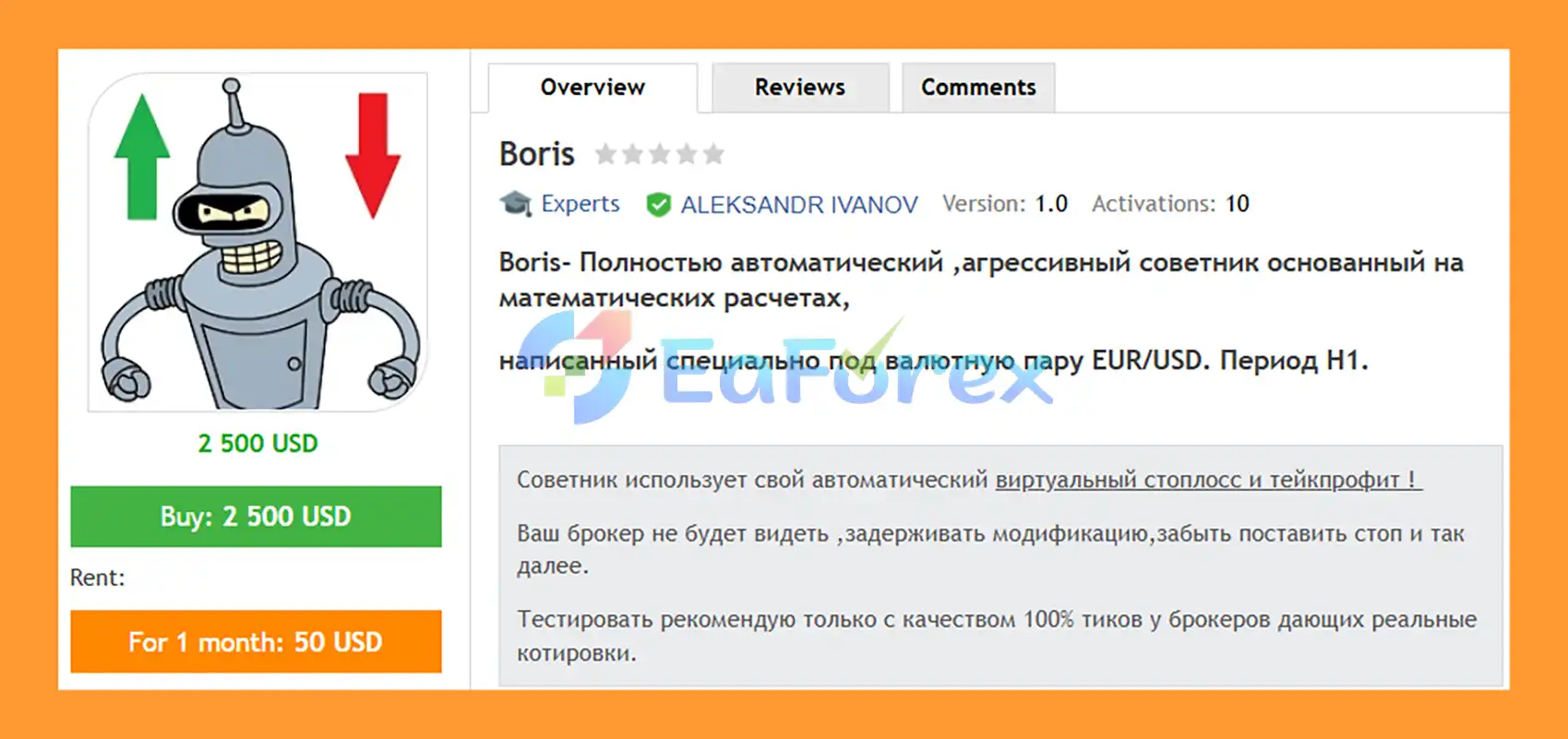 Boris MT5 Overview