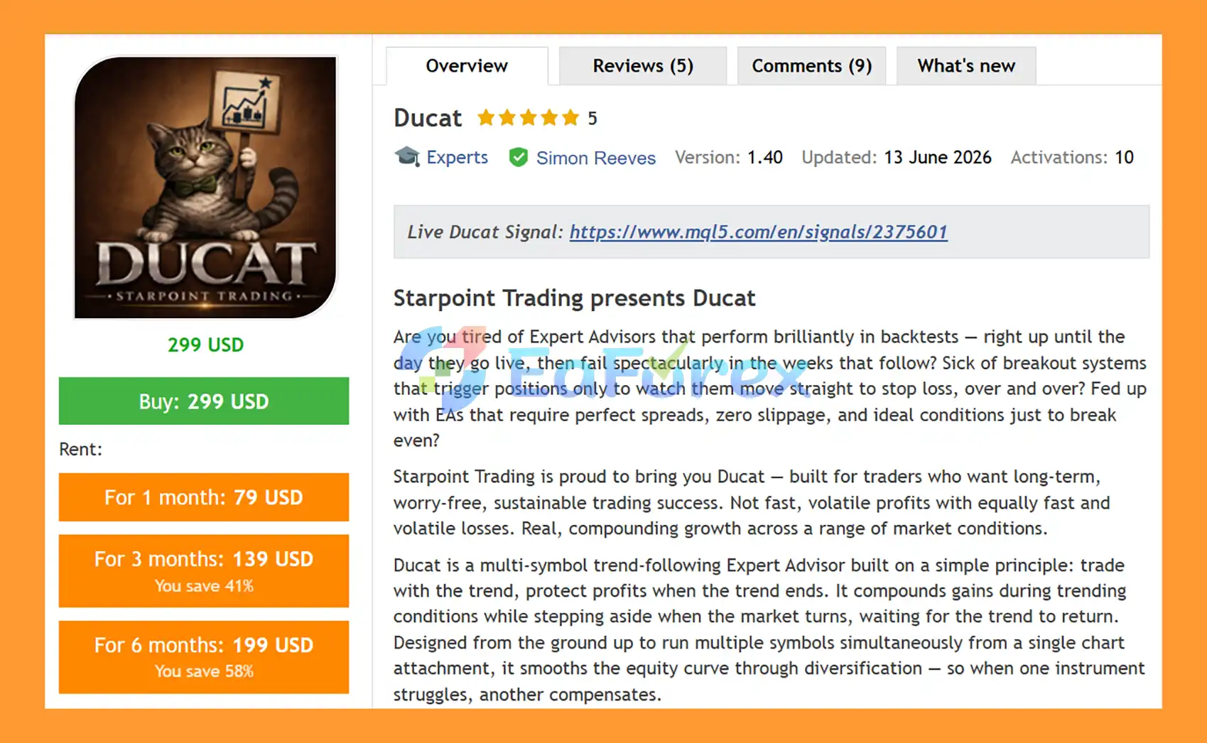 Ducat EA MT5 Overview
