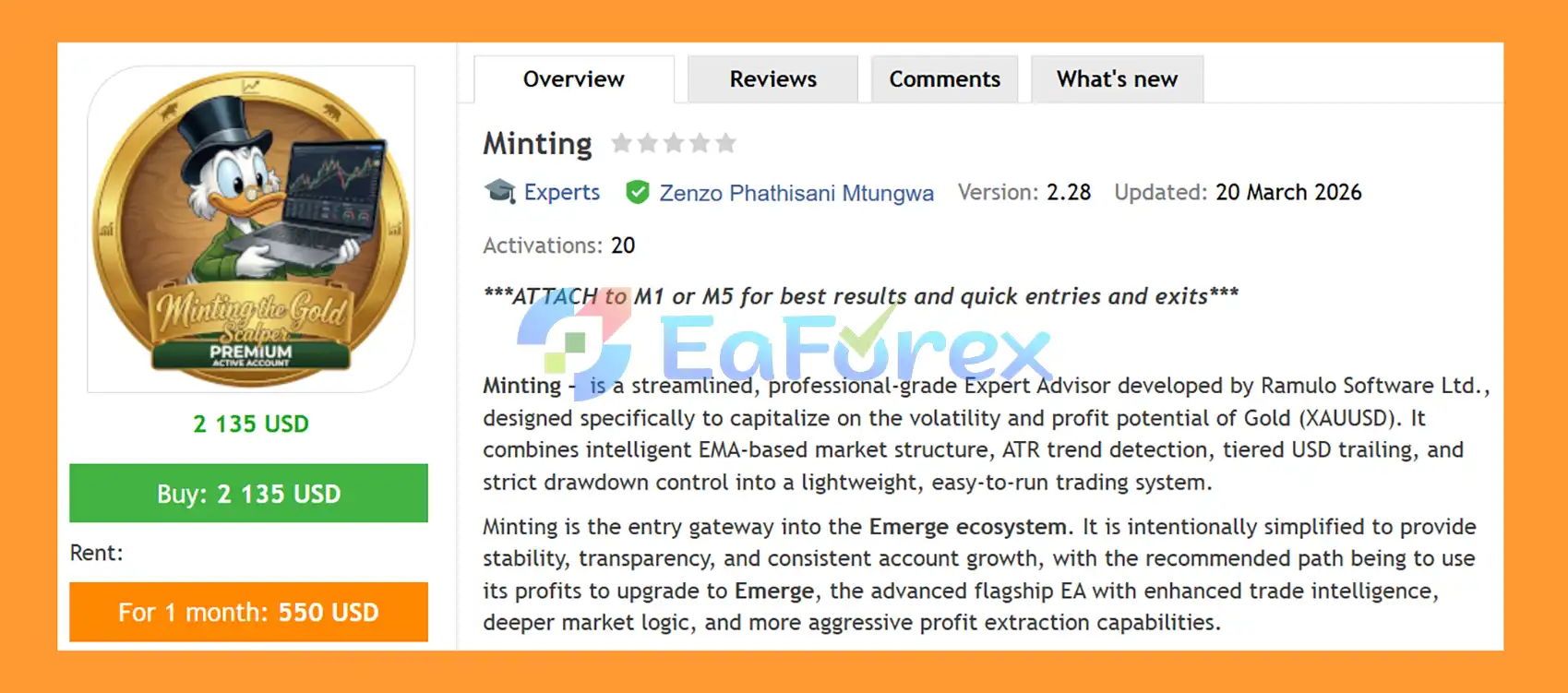 Minting EA MT5 Overview