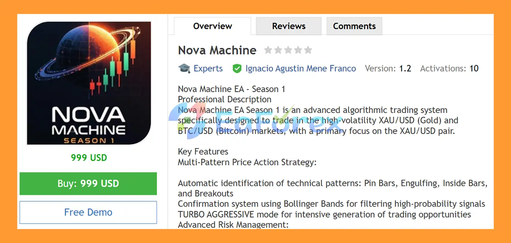Nova Machine EA MT5 Overview