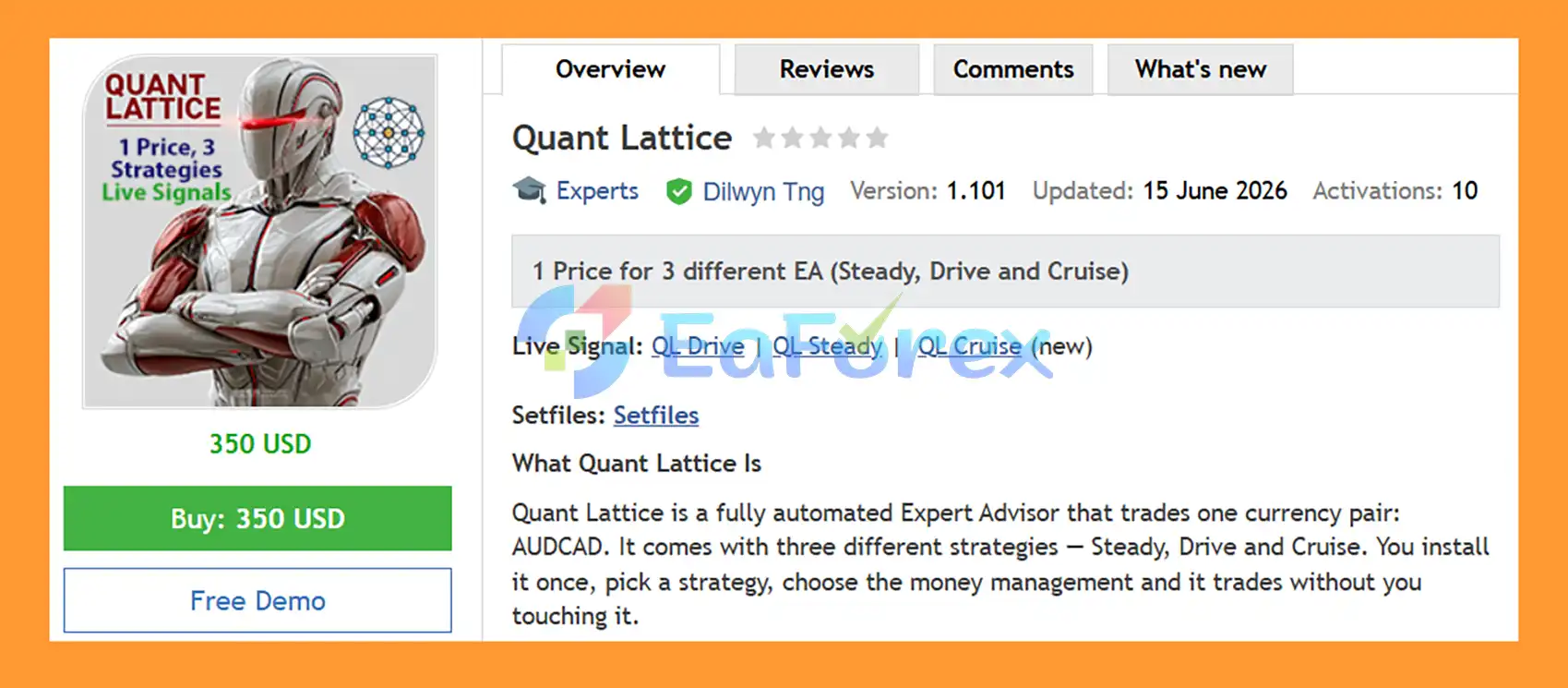 Quant Lattice EA MT5 Overview