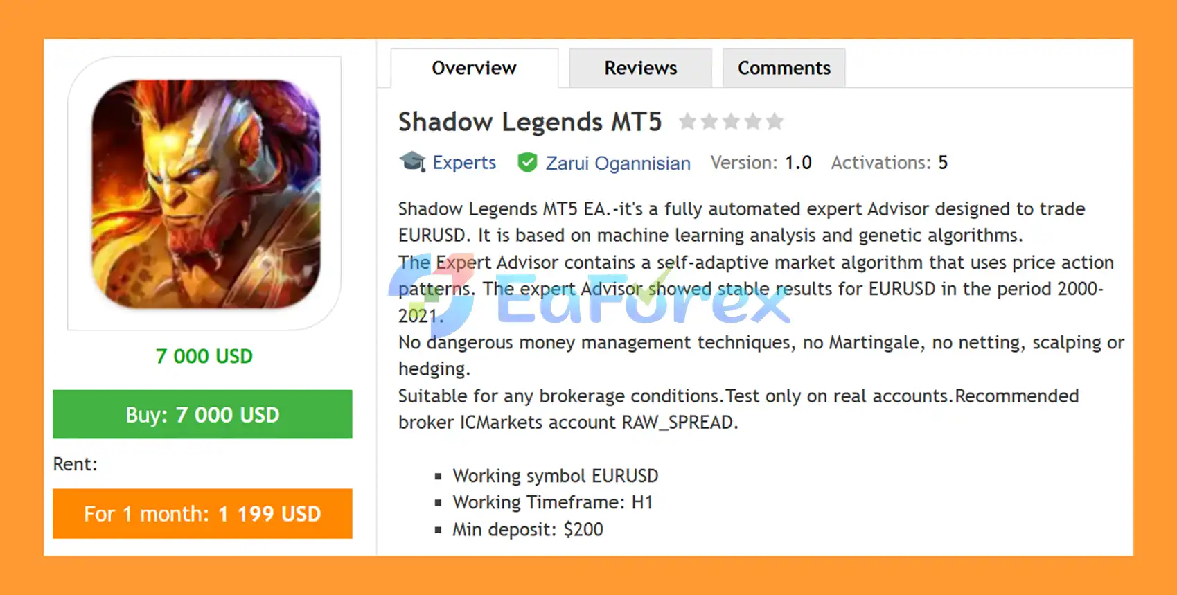 Shadow Legends MT5 Overview